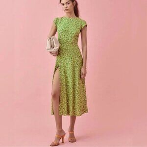 SOLD - Reformation Gavin Dress in Samantha Green Floral - Size 6